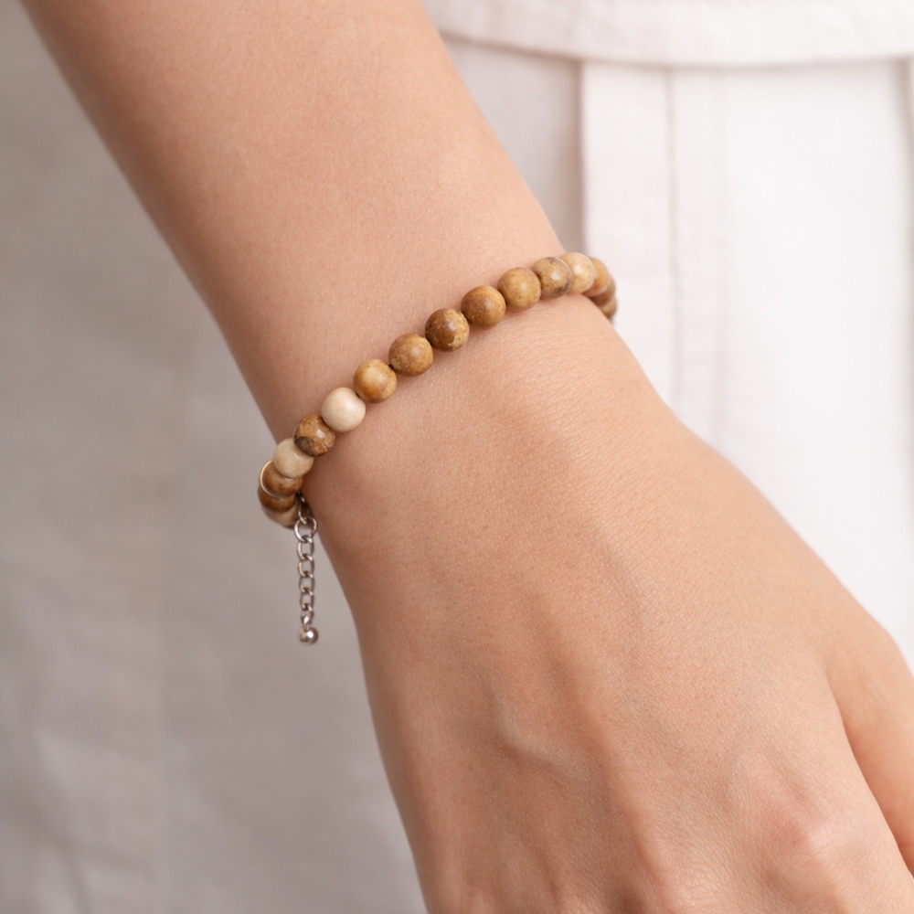 (6) Handmade Picture Jasper  Bracelet
